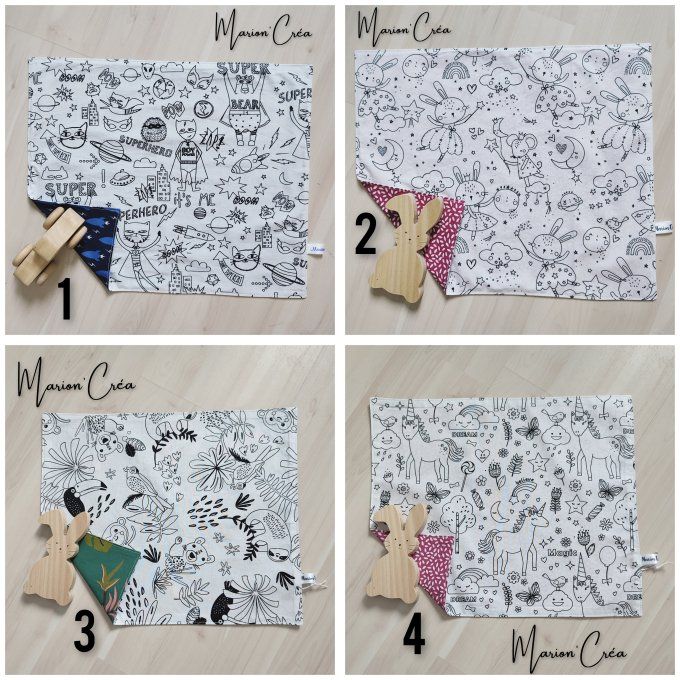 Feuille coloriage lavable - 12 modèles disponibles