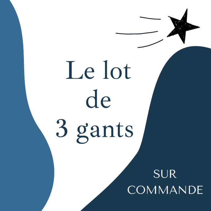 Lot de 3 gants/débarbouillettes - sur commande